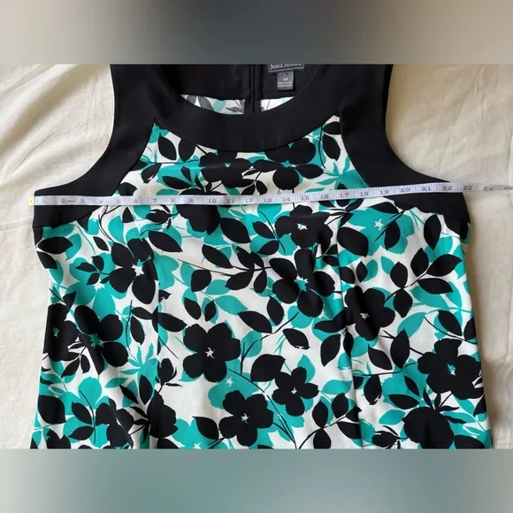 Jessica Howard Dress - Floral Print - Teal, Black and White - size 18W - Picture 10 of 15
